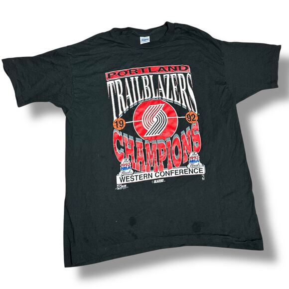 Vintage 1992 Portland Trail Blazers Finals Champions Tee Salem Sportswear XL - Picture 1 of 7